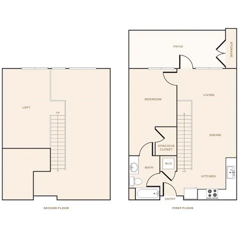 Floor plan for 1 bed, 1 bath, 944 sqft